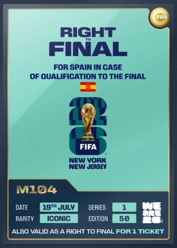 L'acquéreur de ce NFT a gagné le droit d'être prioritaire pour acheter une place pour la finale de la Coupe du Monde si... l'Espagne est qualifiée.