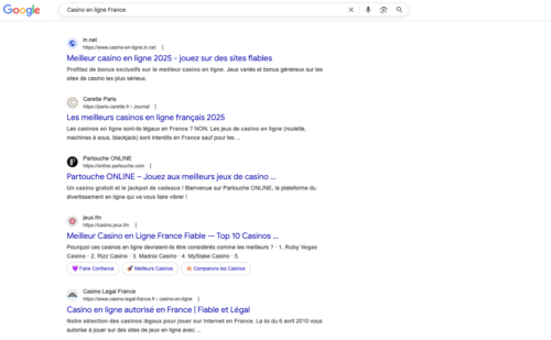 Comment pouvoir faire comprendre aux joueurs qu'ils sont sur une offre illégale alors que Google leur propose une longue liste de sites sans aucun message de prévention ? Voici l'un des enjeux de lutte contre l'offre illégale.