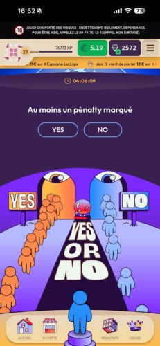 Le concept du site YESorNO est simple : pour chaque pari proposé, les joueurs ont la possibilité de parier entre Oui ou Non sur la réalisation ou non de l'événément.
