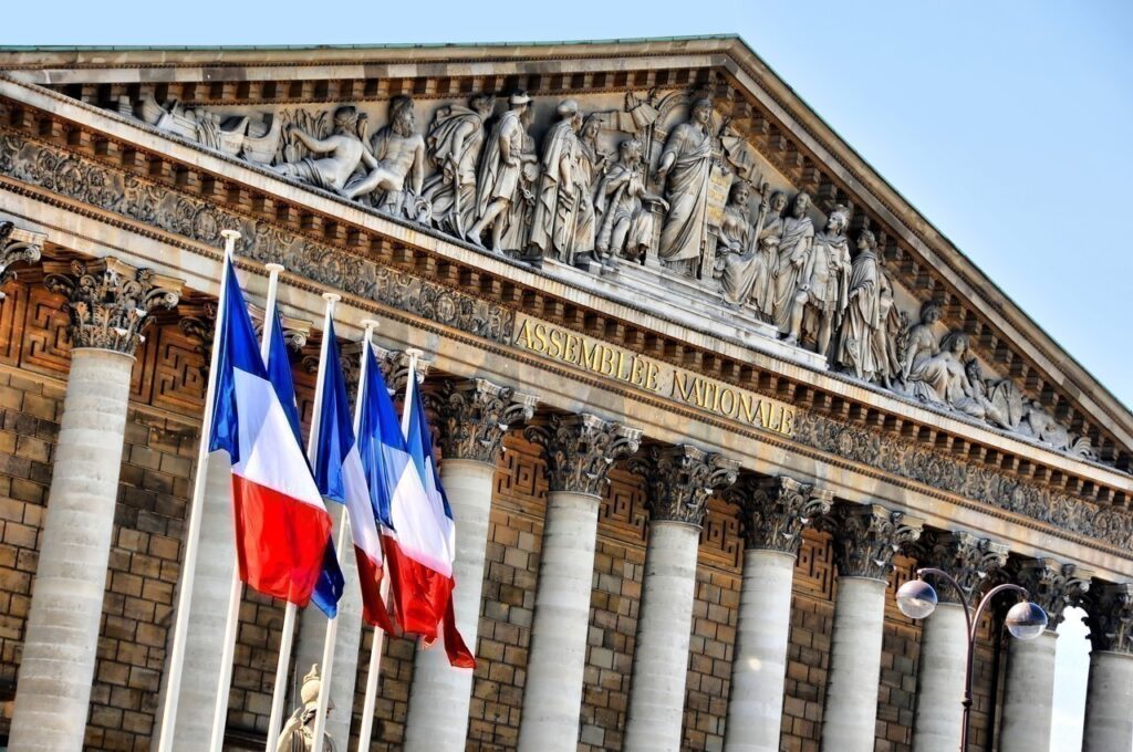 Façade de l'Assemblée nationale à Paris