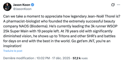 Post Twitter de Jason Koon