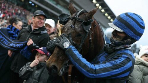 Le Prix d'Amérique est aussi source de belles primes pour les vainqueurs comme ici le trotteur Idao de Tillard, vainqueur des deux dernières éditions. Un million d'euros de dotation est alloué à la course dont 450 000 sont dédiés au vainqueur.