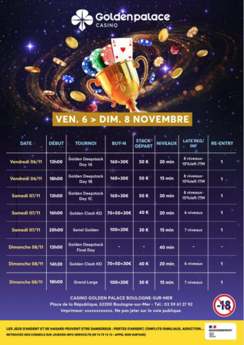 Le programme de ce premier festival Golden Palace.