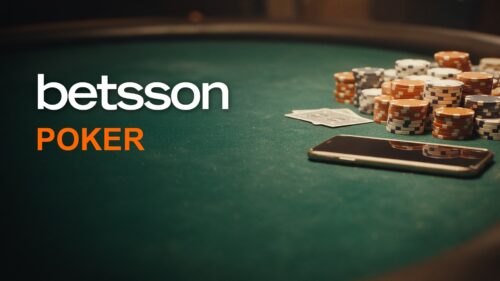 Betsson Poker : jetons et smartphone sur une table de poker