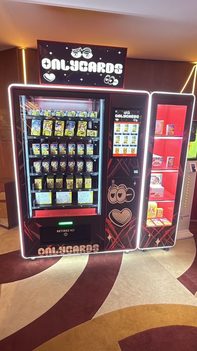 Le distributeur de cartes Pokémon OnlyCards installé au Partouche Pasino Club